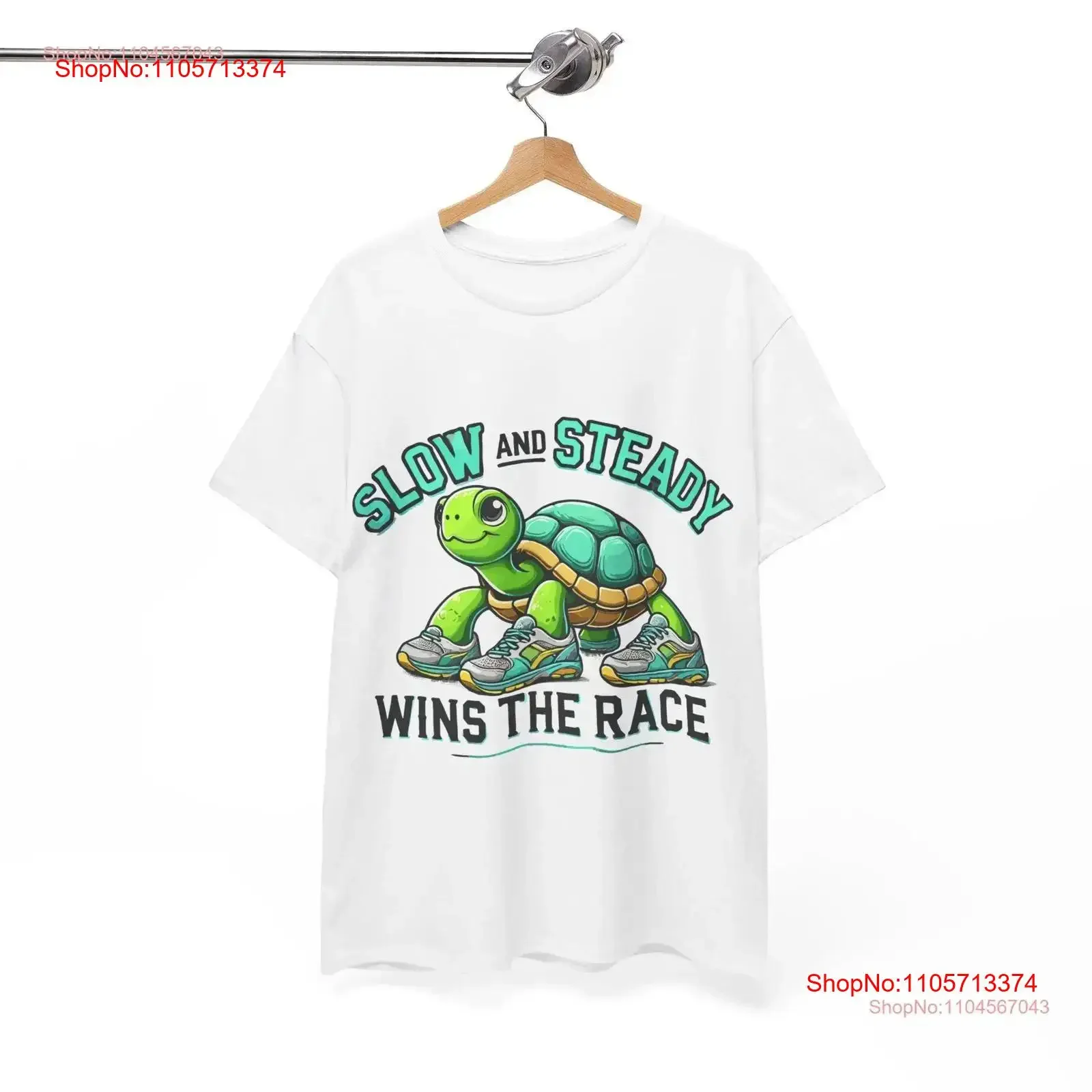 Motivational T Shirt Slow and Steady Wins the Race Inspirational Positive Quote Top Workout Apparel Encouraging vintage Washed