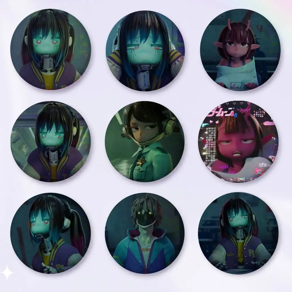 A-m-MILKY S-SUBWAY Cartoon Round Brooches On Backpack Jacket Acrylic Button Pins Collection Gifts