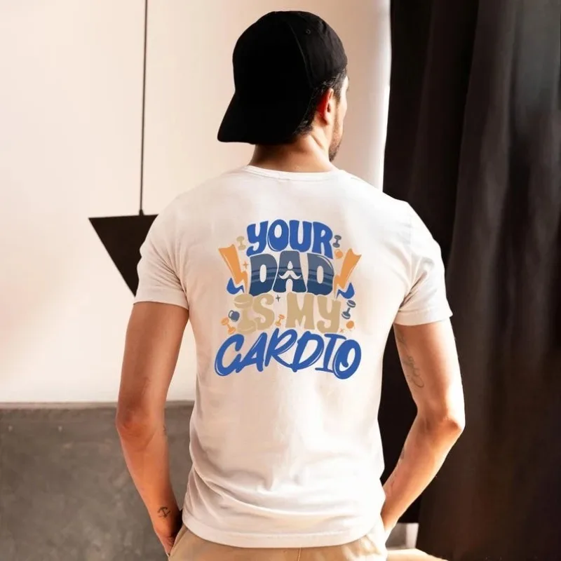 

Рубашка Your Dad Is My Cardio Забавные рубашки для тренировок Рубашка Muscle Daddy Gym Pump Cover Tee Футболка для тяжелой атлетики, рубашка для папы для упражнений