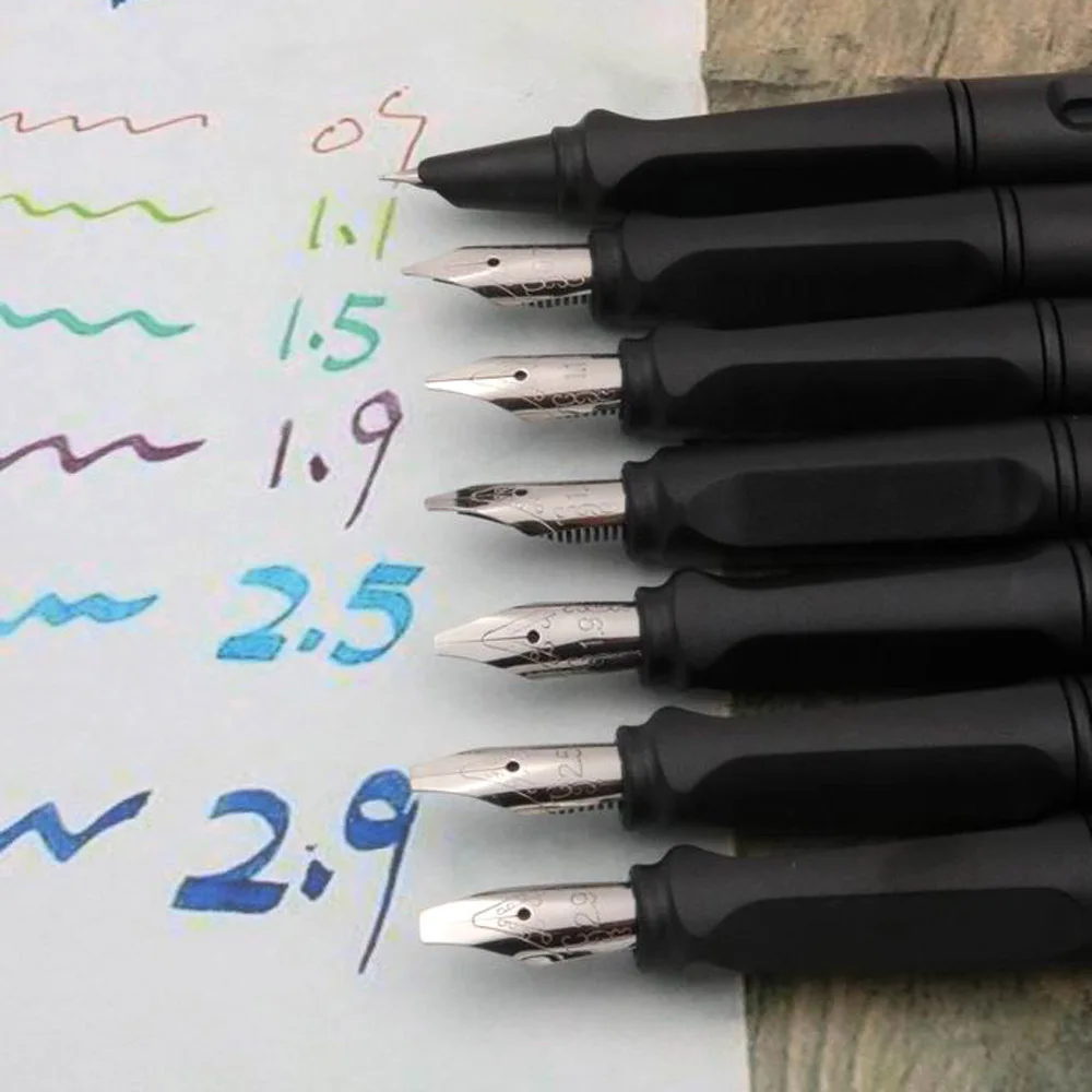 

1pc Parallel fountain pen Plastic matte black Signature Calligraphy Stationery Office School Supplies pen