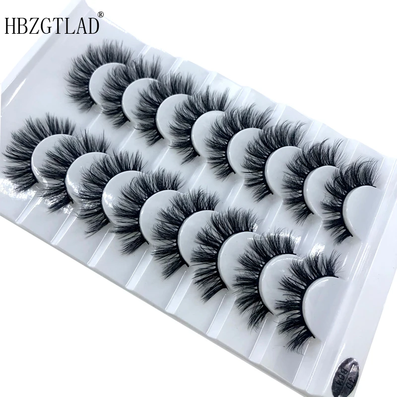 HBZGTLAD 2/5คู่ขนตาปลอมธรรมชาติปลอมขนตายาวแต่งหน้า3d Mink Lashes ตัวต่อขนตา Mink Eyelashes สำหรับความงาม