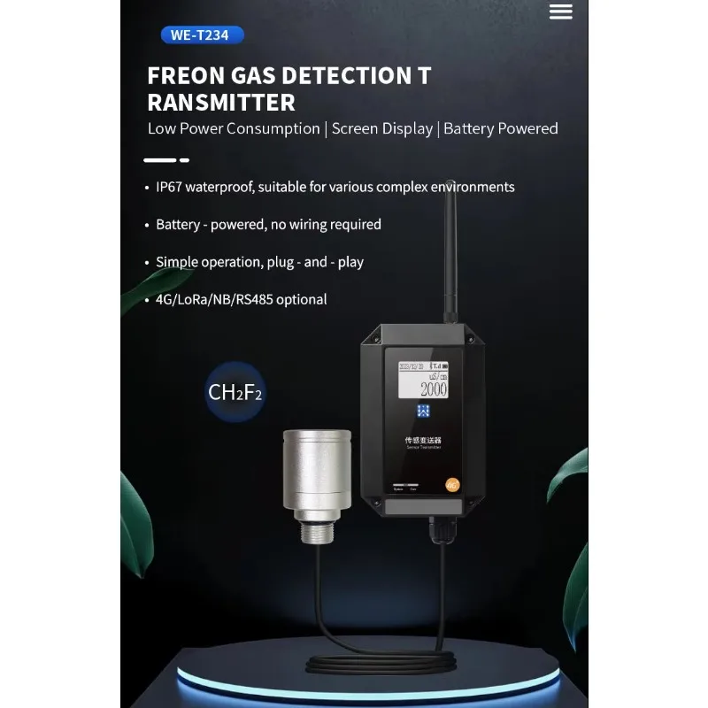 

2025Промышленный датчик качества воздуха в помещении, диапазон 0-100% LEL, точность 10%, IP67, 19000 мАч, аккумулятор, детектор формальдегида, передача