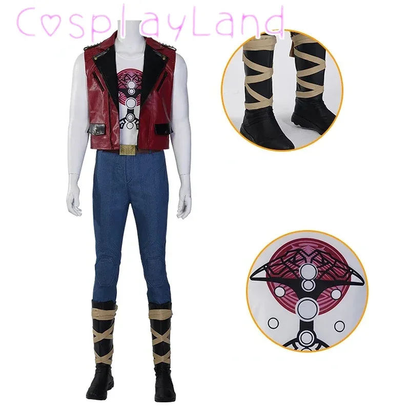 

Взрослый мужской костюм на Хэллоуин «Любовь и супергерой» Одинсон, новый наряд для косплея, жилет «Бог грома», костюм в стиле панк, vl;6