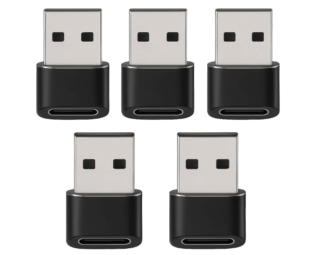 USB Type-C Female to USB-A Male Adapter, OTG Data Converter for Smartphones, Fast Charging Compatible