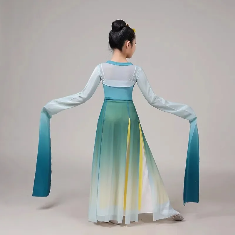 Children's Classical Performance Costume Women's Chinese Style Elegant Fresh Elegant Fan Dance Yangko Dance Performance Costume