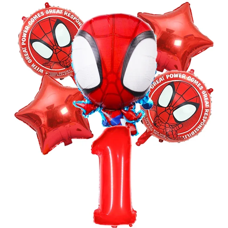 6 pcs Marvel Party foil balloon set spiderman Balloons 32