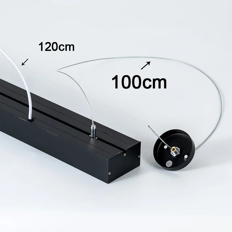 Imagem -02 - Escritório Led Lâmpada Pingente Strip Light Retangular Pendurado Linha Oficina Luzes Longas 72w 60 cm 90 cm 120 cm 150 cm 180cm