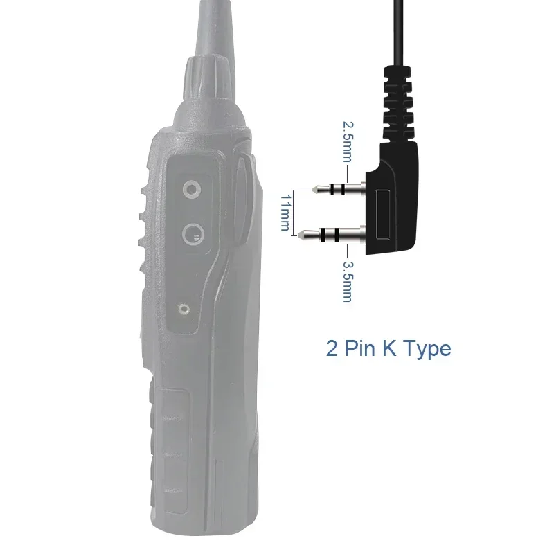 Baofeng UV-5RH 워키 토키 헤드셋, 마이크 2 핀 어쿠스틱 에어 튜브 이어폰 UV-18Pro Kenwood UV-13 DM-1701 uv 5r 액세서리