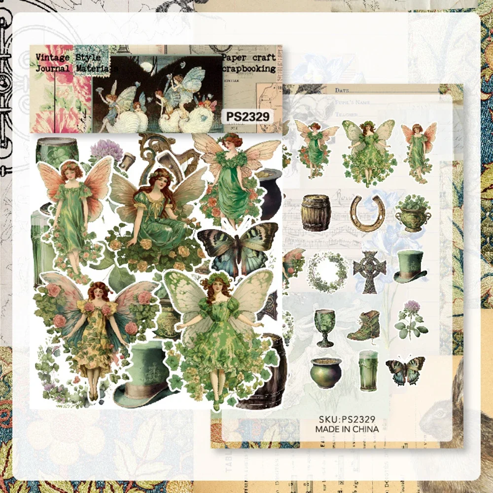 

40Pcs Vintage Fairy Die Cuts Stickers DIY Scrapbooking Album Handbook Decoration Material Sticker Stationery