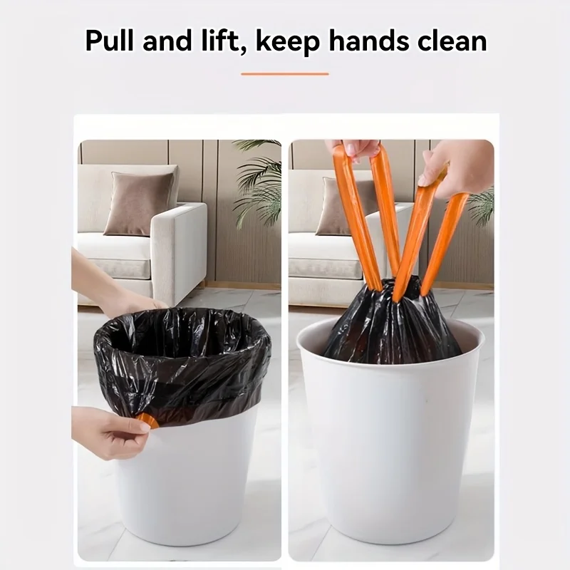 Garbage Bags Drawstring JOYBOS Black Large 45x50cm Roll Up Plastic 75pcs Trash Bag For Household Cleaning Oversized Disposable