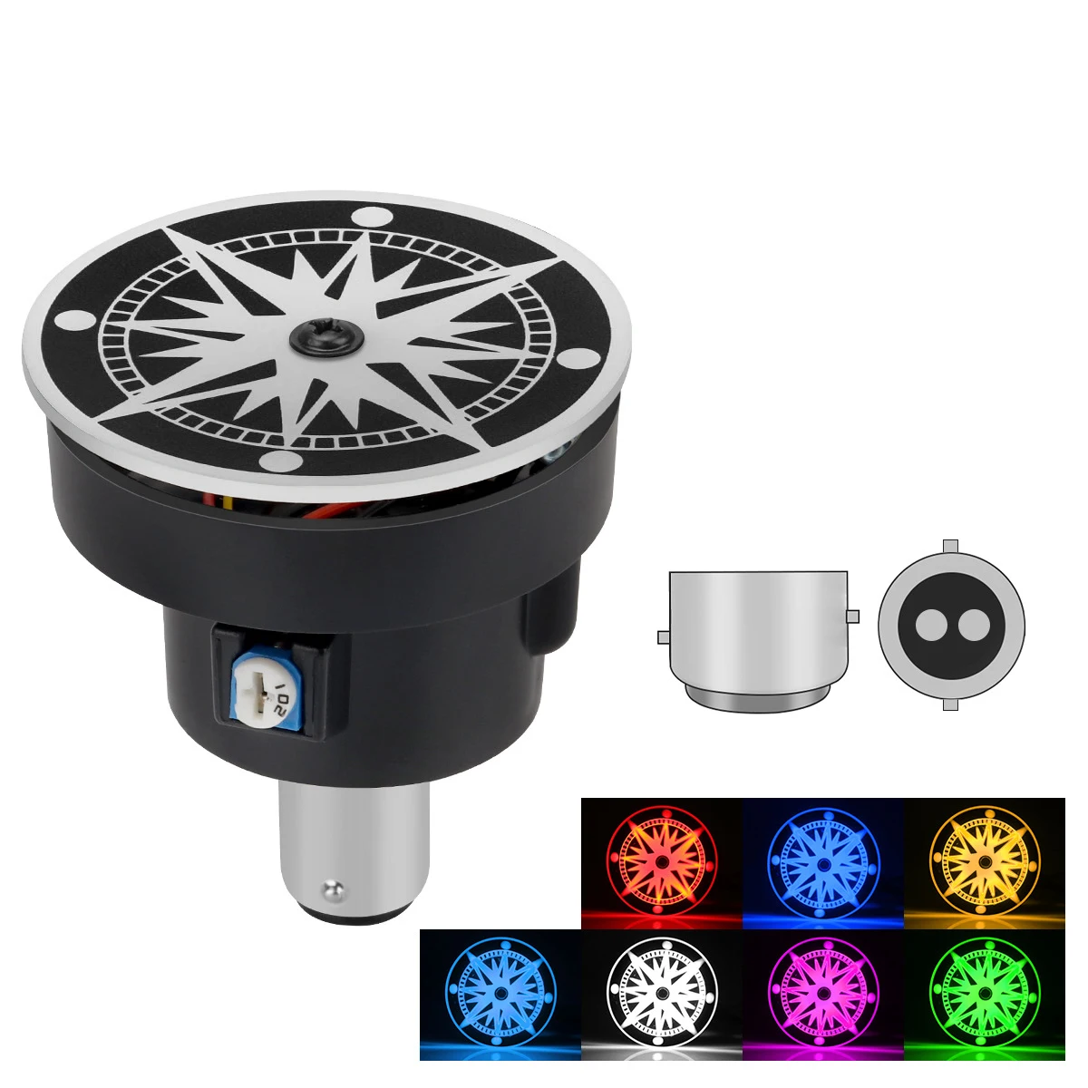 

Motorcycle Brake Light Hokage Wheel Eyes Rotating Rainbow Flashing Tail Light Auxiliary Bulb Anime Thememodification Accessories