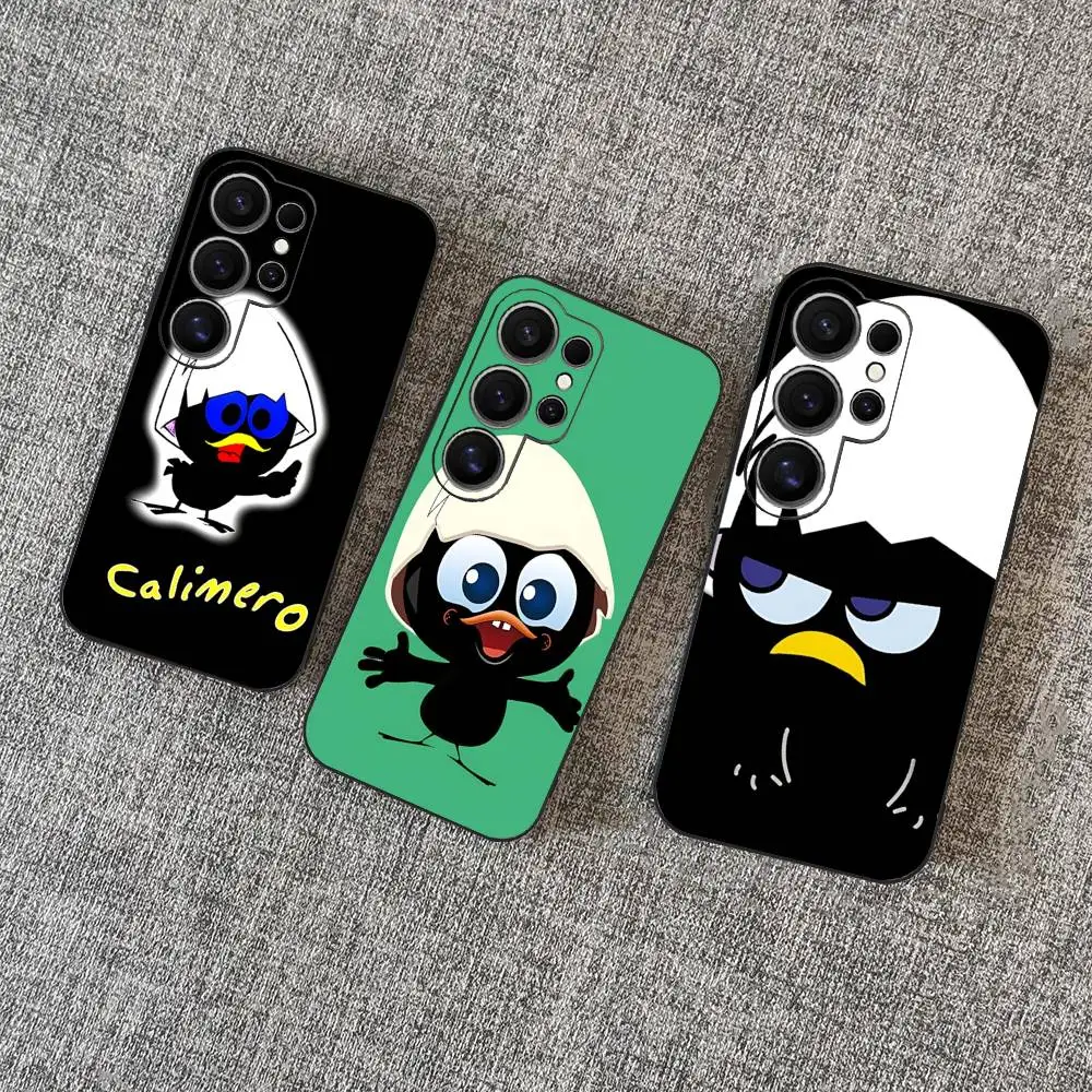 Kawaii Cartoon C-Calimero Phone Case For Samsung S 24 Fe 25 Ultra Plus 20 Lite 21 30 22 23 24 22 Ultra 5G Fundas