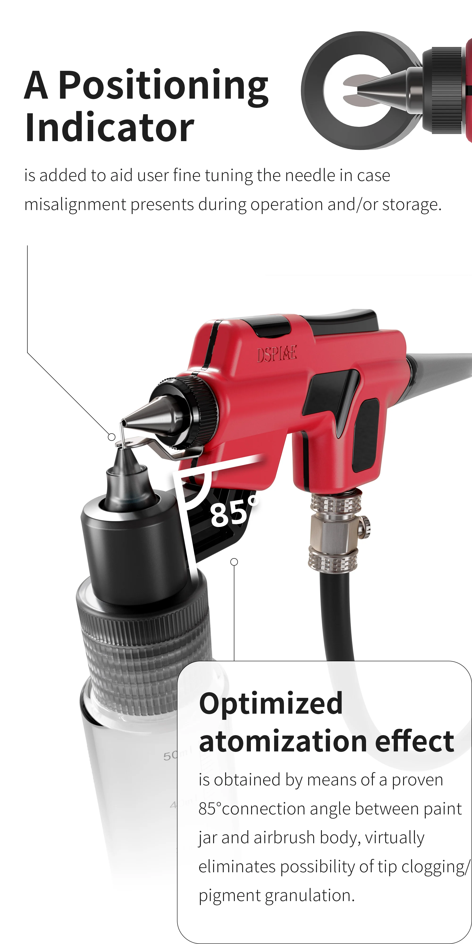 DSPIAE PT-AB Wash-Free Airbrush with Marker Rack for Gundam Model Painting Tools Easy-to-Spray Model Paint Hobby DIY Craft Tool