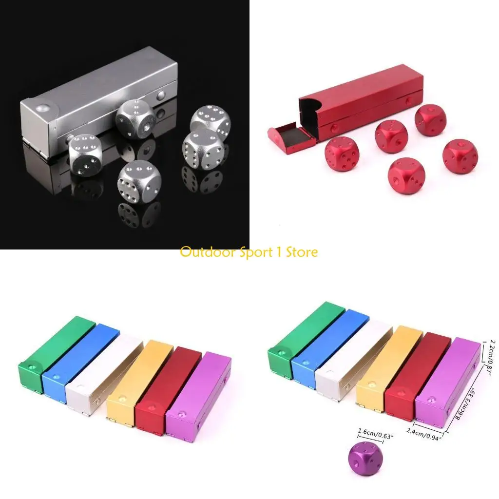 

A0KA 5pcs 6 -ledshiled 0,63 дюйма Полигранный алюминиевый сплав сплав в кости сплошные круглые угловые точки кости кости