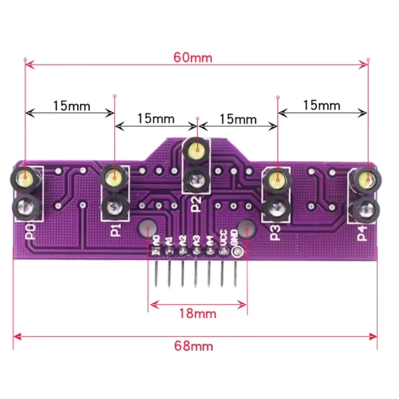 ABSQ-Analog Sensor 5 Tracking Sensor 5 Gray Level Search Intelligent Car Identify Optical Line Patrol Module