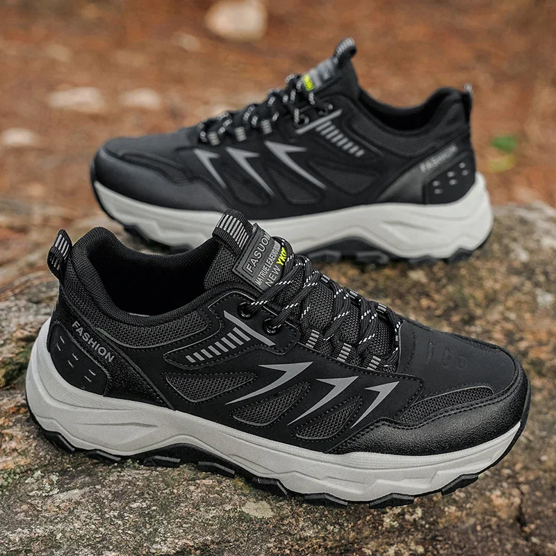 

Новое поступление, мужская походная обувь, дышащие треккинговые мужские амортизирующие уличные туристические кроссовки на шнуровке для мужчин 2025