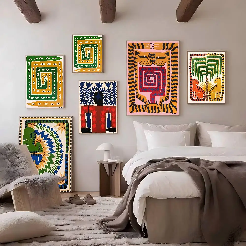 Egypt Colorful Abstract Tiger And Leopard Whitepaper Poster HD Quality Poster Wall Art Painting Study Room Wall Decor