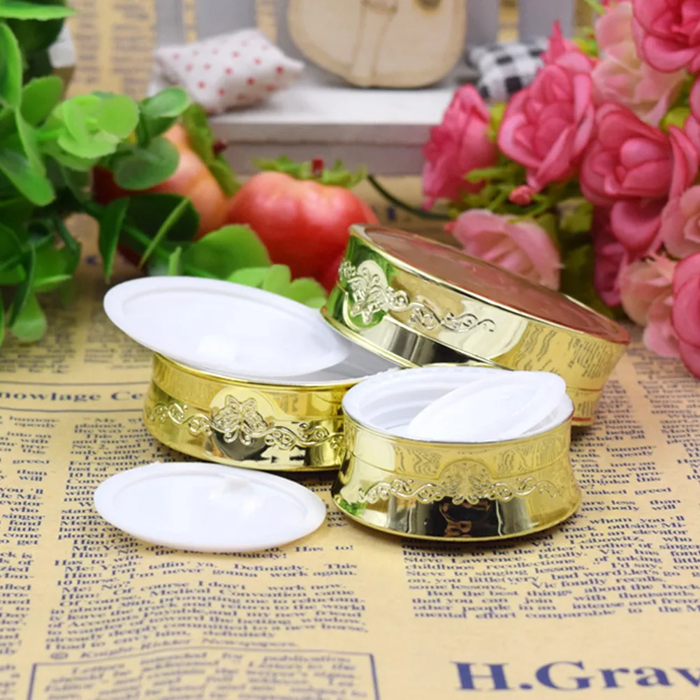 3Pcs Lightweight Reusable Acrylic Empty Bottle for Creams Balms Lotions Eyeshadow Ointments Powder Eco Friendly Portable Travel