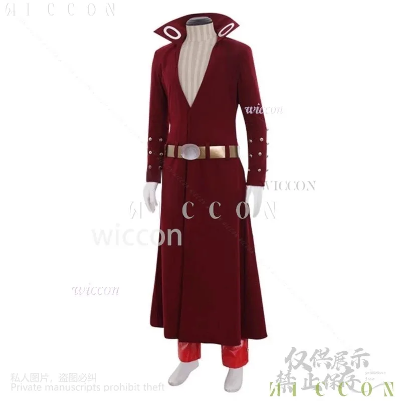 NewAnime The Seven Cosplay de mujer الخطايا القاتلة حظر الثعلب خطيئة الجشع طويل أحمر عميق الخامس معطف السراويل Y2K P201;s'6,y;9'b,5; #5