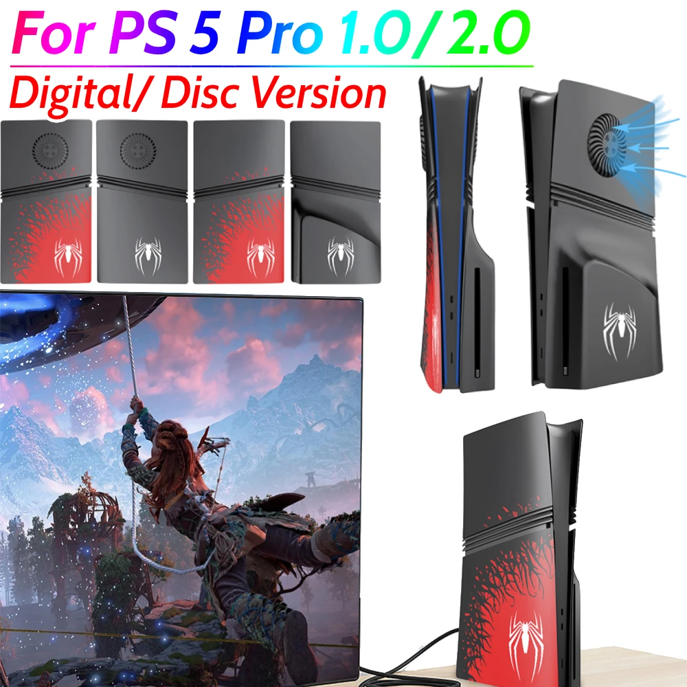 

Replacement Faceplate for PS5 Pro Anti-Scratch Spider ABS Hard Shell Face Plate Protective Case for PS 5 Pro Digital/Disc