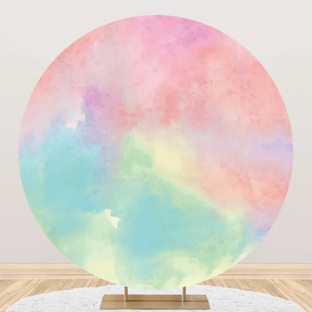 Gradienten Abstrakte Weiße Selbst Portrait Runde Elastizität Hintergrund Kreis Kind Baby Geburtstag Fotografie Hintergrund Angepasst