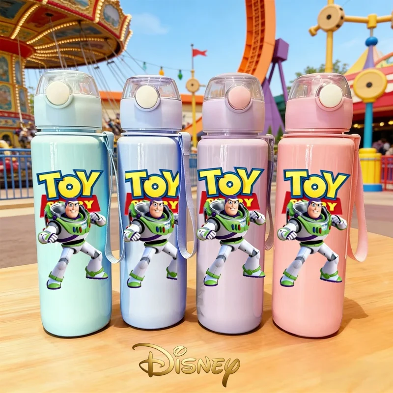 

Бутылка для воды с 3D-печатью, портативная, пластиковая, с изображением мультфильма «История игрушек», большая емкость, милая, для студентов, для спорта, непроливайка