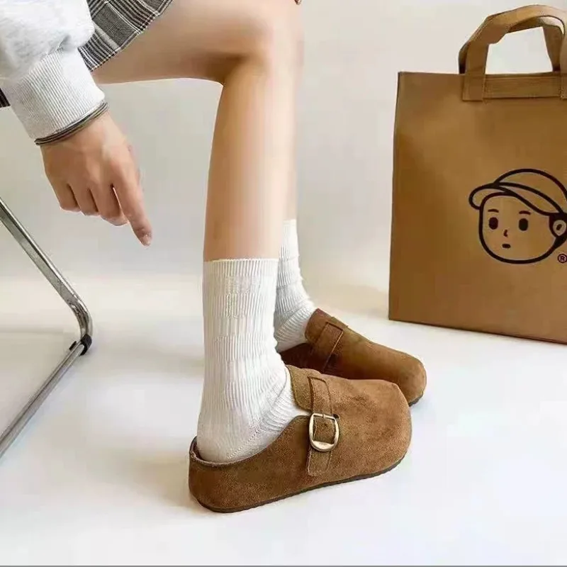 Summer Vintage Adjustable Buckle Women's Slippers Anti Slip Soft Sole Casual Lightweight Indoor Comfortable Flat Shoes for Woman