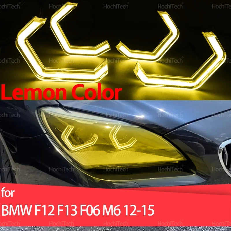 

For BMW 6 Series F12 F13 F06 M6 640i 650i 2012 2013-2015 Lemon Yellow Color DRL M4 Concept Style LED White Angel Eyes Kit
