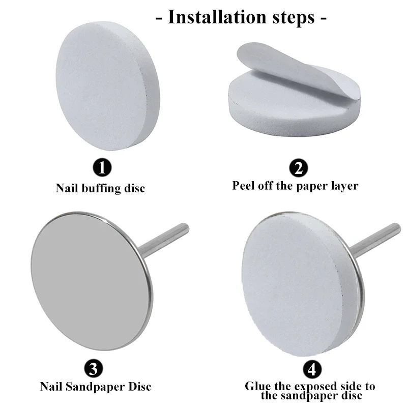 TFSCLOIN 15/20/25mm 50PCS Buffing Disc ขัดกระดาษทรายไม่มีแผ่นโลหะไฟฟ้าเล็บเจาะ Bits เครื่องเจาะอุปกรณ์เสริม