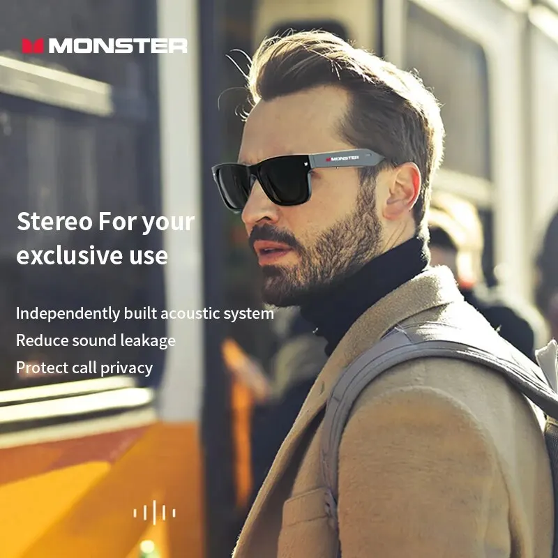 Monster-gafas de sol con auriculares inalámbricos, lentes con Bluetooth 5,0, para deportes al aire libre, llamadas, música