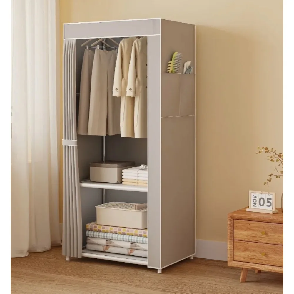 Simple Wardrobe Single Person Economical Fabric Wardrobe Easy To Assemble Clothing Cabinet Rental Room Storage Wardrobe