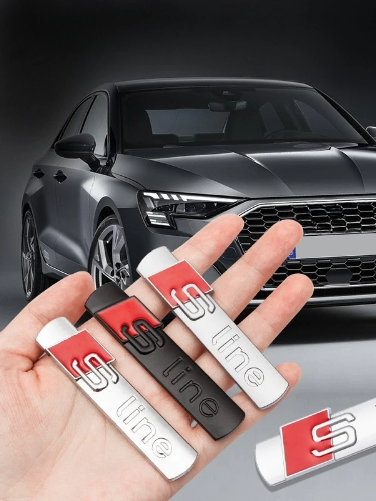 3d sline emblema corpo do carro tronco adesivo decoração automática acessório para audi s q7 a1 a7