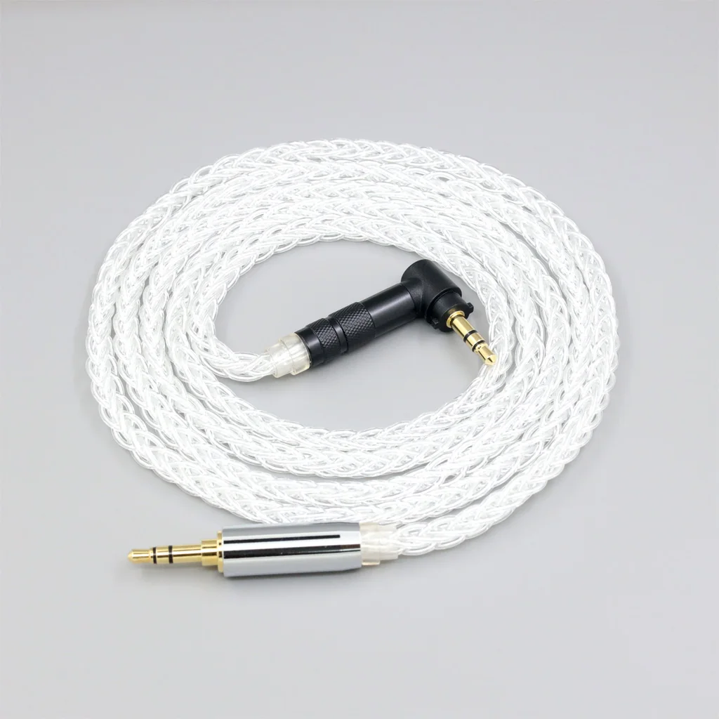 8 الأساسية البلاديوم سماعة سماعة كابل ل Fostex T50RP Mk3 T40RP Mk2 T20RP Mk2 Dekoni الصوت 99% 7n الفضة النقية 8497