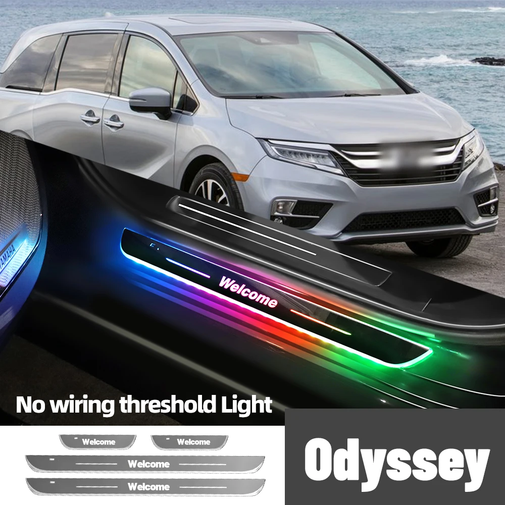 

For Honda Odyssey 2000-2021 2013 2015 2017 2019Car Door Sill Light Customized Logo LED Welcome Threshold Pedal Lamp Accessories