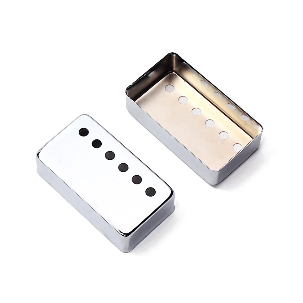 

2Pcs Metal Humbucker Pickup Cover Semi- Holes Pickup Protector Durable Rust Resistant Dual Coil Guitar Covers Silver