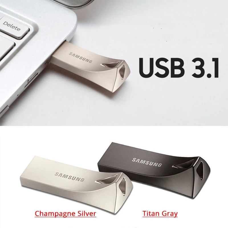 Imagem -04 - Samsung-bar Plus Usb 3.1 Pen Drive 64gb 128gb 256gb 512gb Metal Mini Pen Drive Memory Stick Dispositivo de Armazenamento u Disk