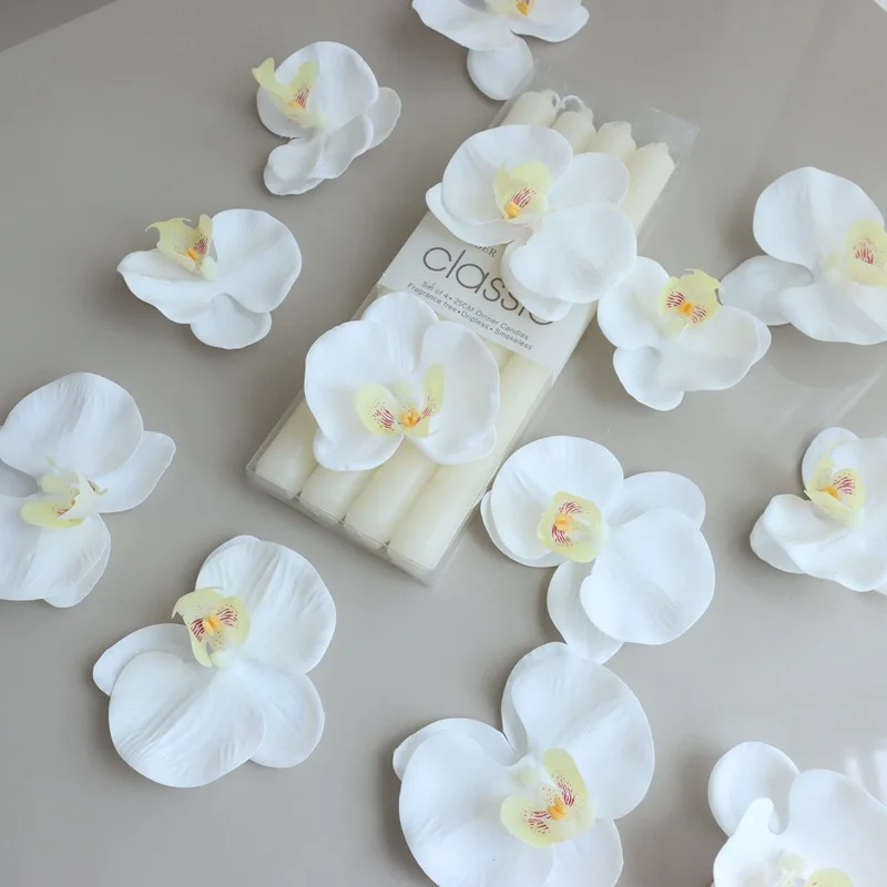 10 Stück Phalaenopsis Künstliche Blumenköpfe Real Touch Orchideenblütenköpfe Dekoration Exquisite Hochzeitsgeschenkbox Dekor – Detail 2