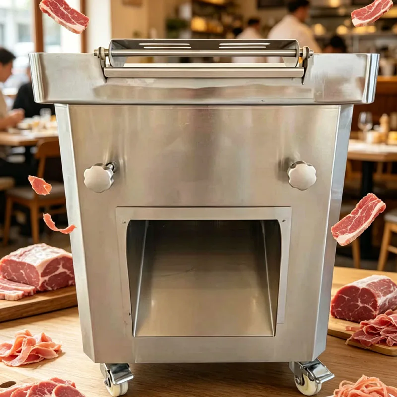 Vertical Automatic Meat Cutter For Pork Beef Fish Chicken Breast Commercial Equipment For Restaurant Canteen Meat Slicer