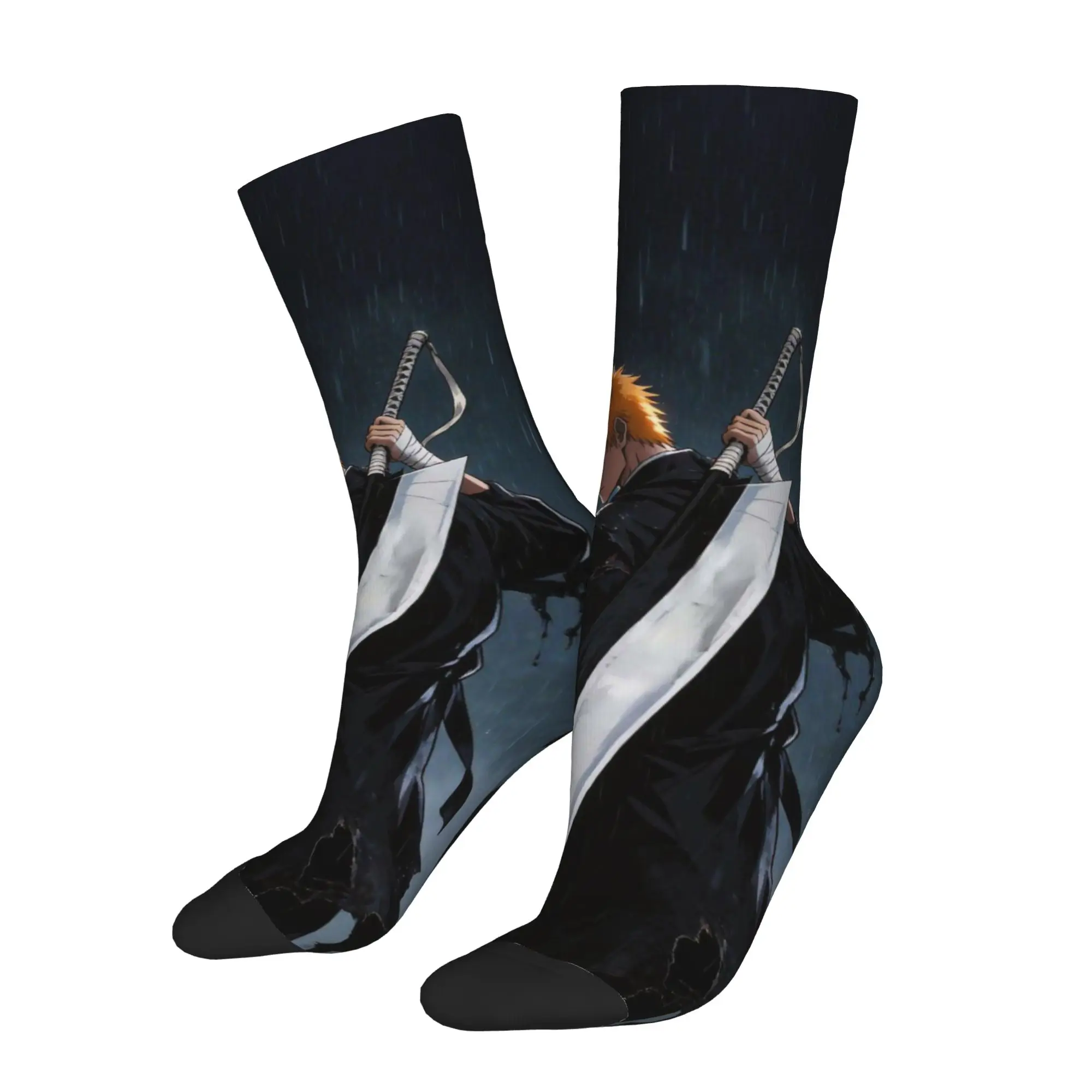 

1 Pair Funny Sock Bleach Ichigo Kurosaki (1) Harajuku Quality Pattern Printed Men Socks Casual Men's Socks