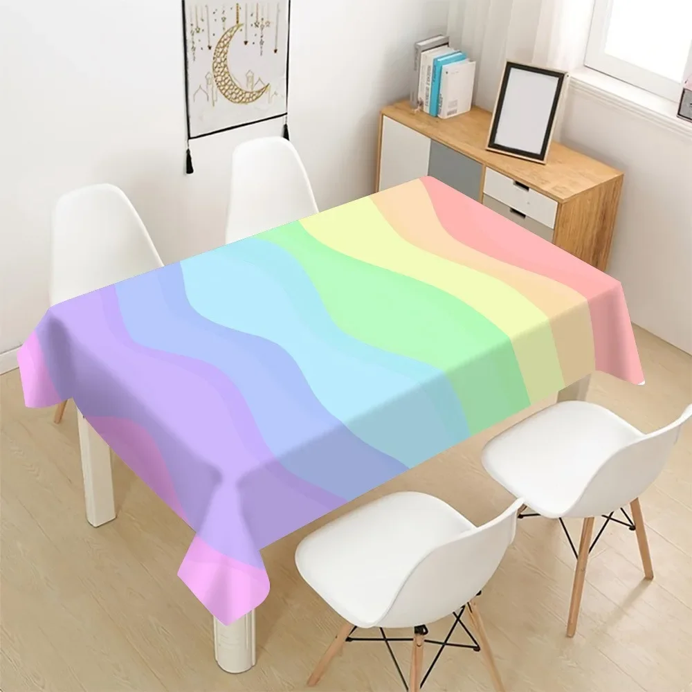 1 piece of macaron color tablecloth, enhancing the freshness of the home. Polyester fiber tablecloth, suitable for families.xzj