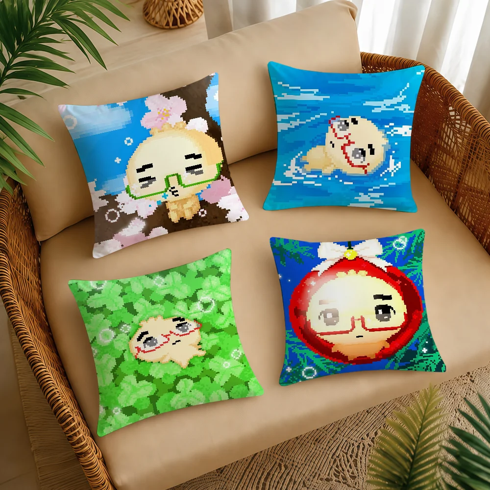CUTE Cartoon G-Glasses D-Dumpling Cushion Cover Square Decorative Throw Pillow Case Sofa Bed Living Room Anniversary Gifts