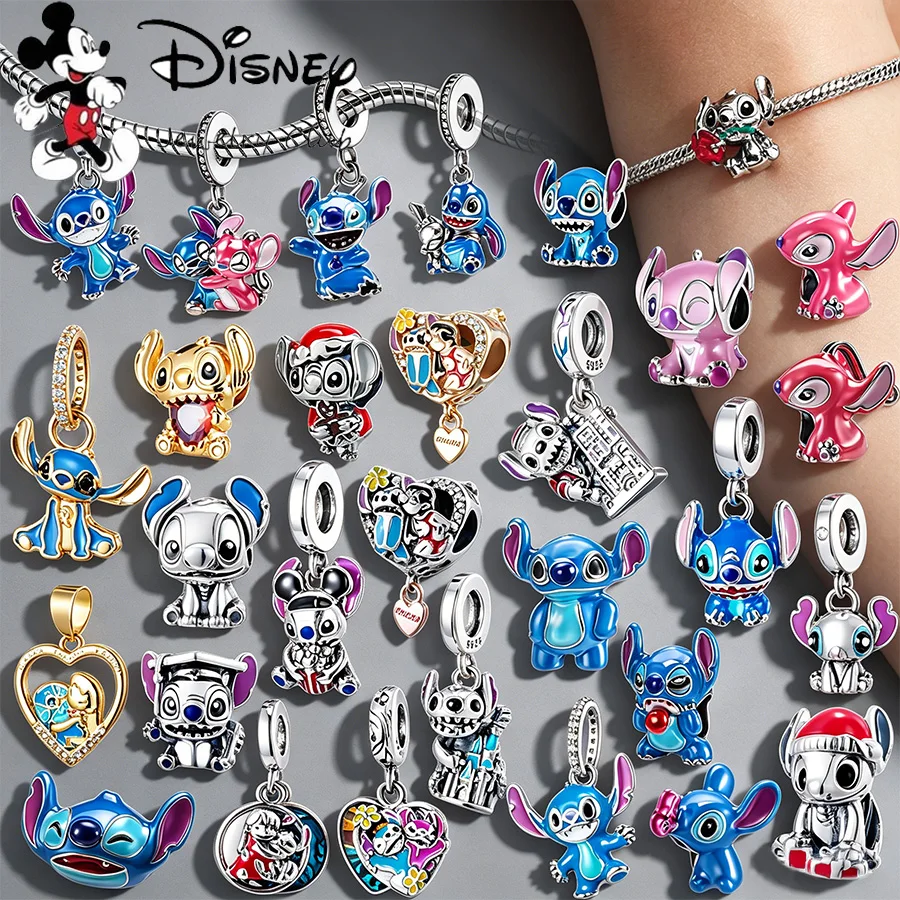 Nuevos Abalorios Disney Lilo & Stitch 2026 para Pulseras de Plata 925, Cuentas DIY, Colgantes, Joyería, Regalo para Mujeres y Niñas Fans