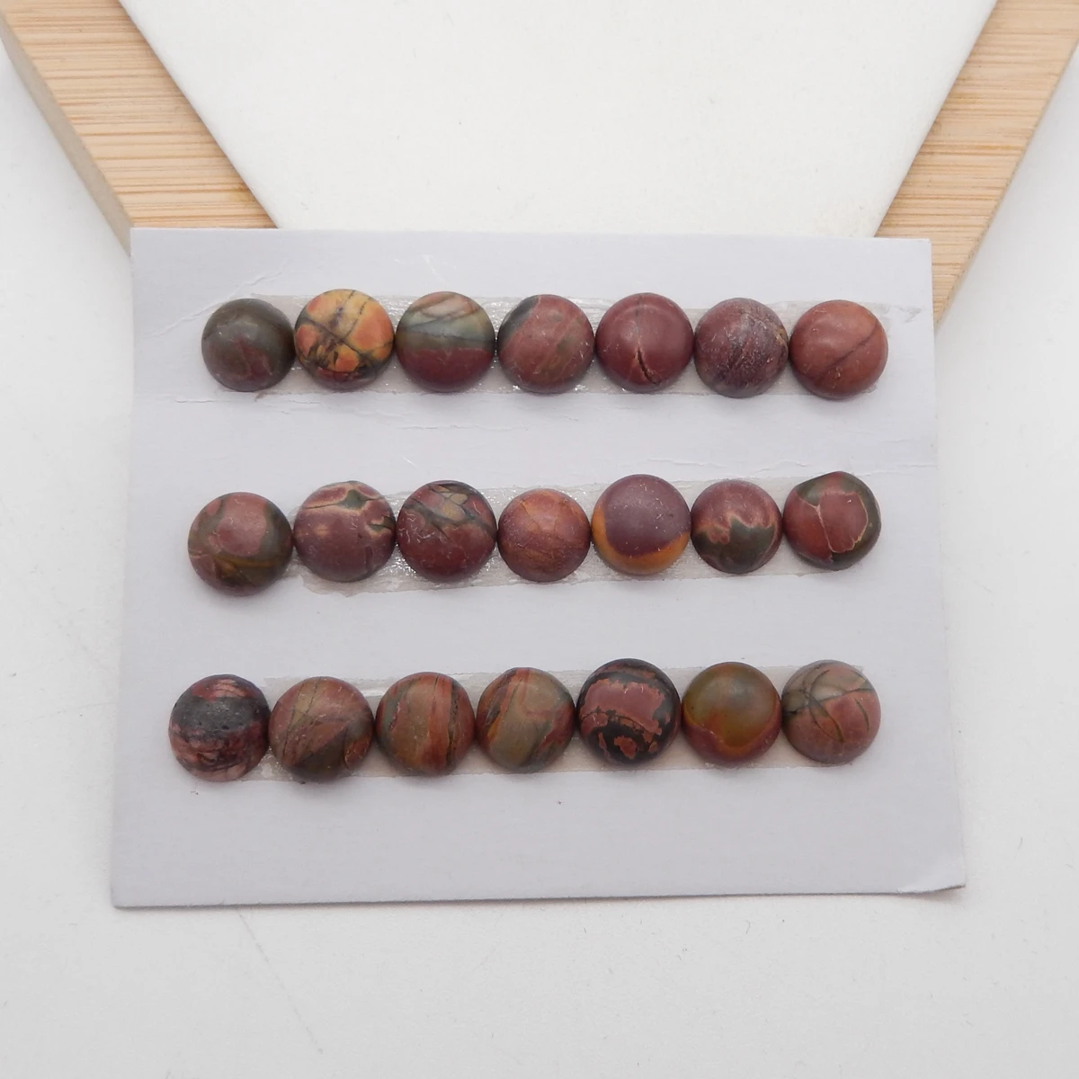 

21PCS Natural Multi-Color Picasso Jasper Round Cabochons, Loose Gemstone for Jewelry Making