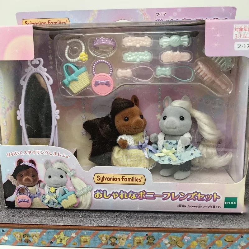 2024 original sylvanian famílias série orelha raposa gota coelho jogando casa brinquedos família anime boneca brinquedo ornamento criança presentes de natal