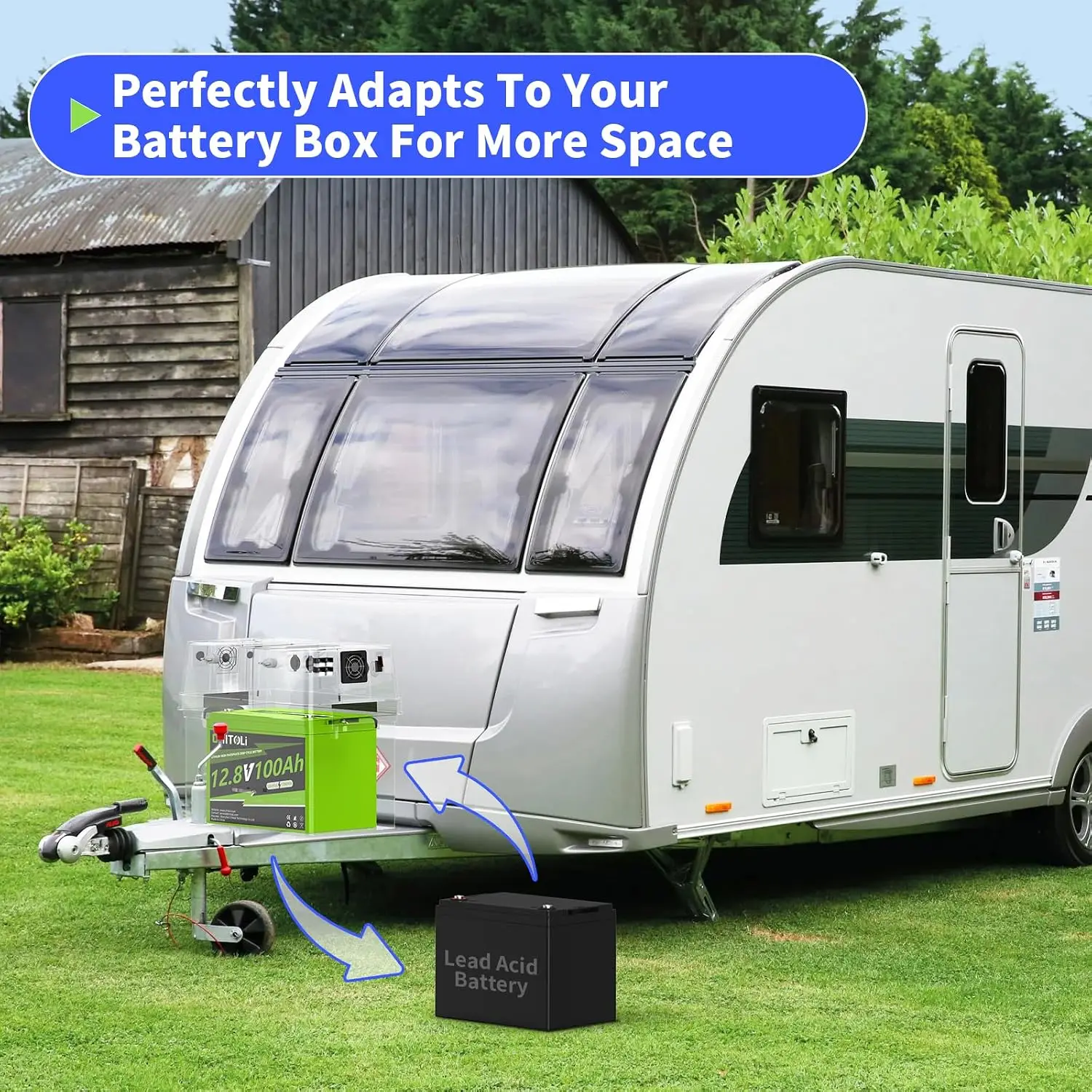 12V 100Ah LiFePO4 Battery Built in 100A BMS 4000-15000 Deep Cycles 10-year Lifetime RV Trolling Motor Camping Marine, Customized