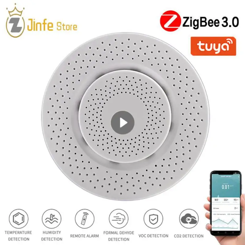 Tuya 3.0 Air Quality Monitor Air Housekeeper 5 In 1 Formaldehyde VOC Co2 Temperature Humidity Detector Sensor Smart Home