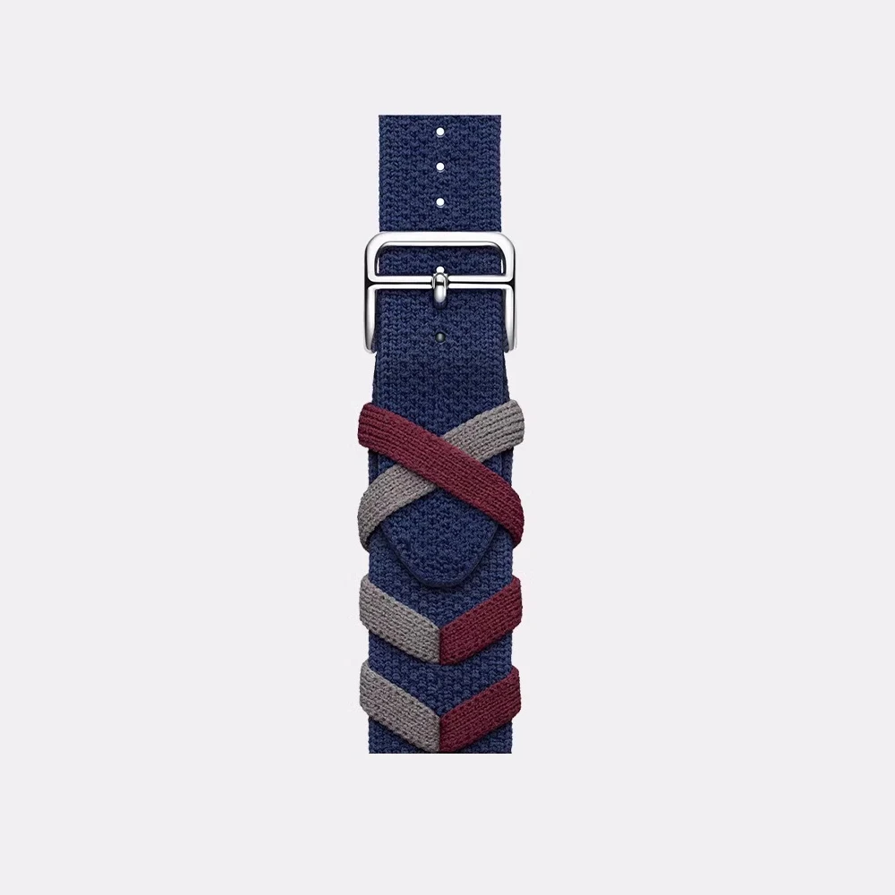 Luxury Fashion Nylon Weave Bracelet For Apple Watch Band 45mm 44mm 41mm 49mm 40mm 42mm iWatch Strap Serie 3 4 5 6 7 8 SE Ultra