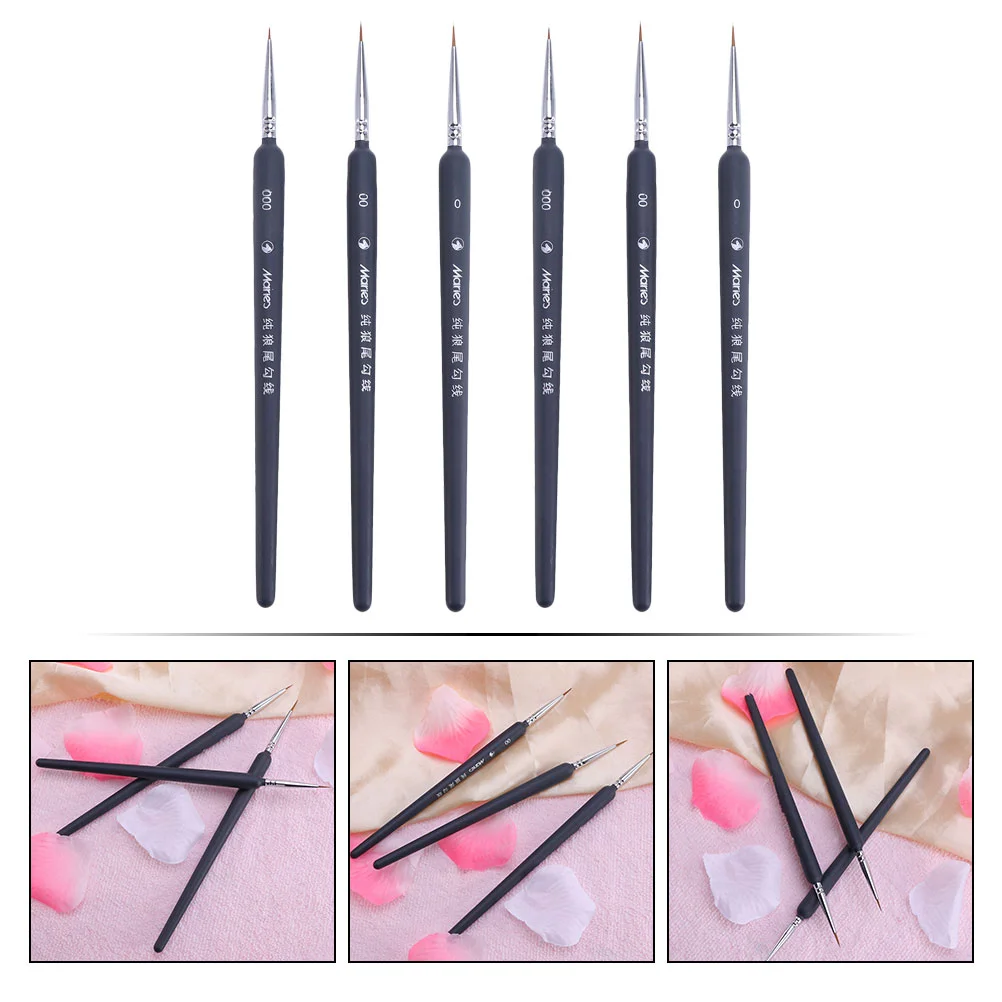 6 Pcs Langhao Hook Line Pen Painting Tools Miniature Drawing Pens Eye Liner Pencils