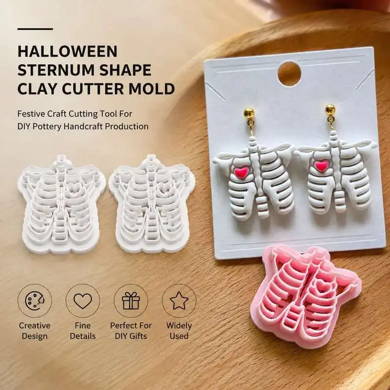 Halloween Sternum Shape Clay Cutter Mold Festive Craft Cutting Tool For DIY Pottery Handcraft Production