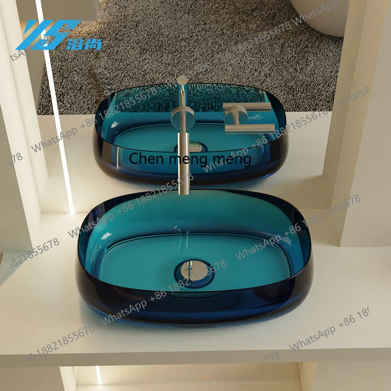 

Crystal Basin Household Washbasin Transparent Resin Counter Basin Art Hand Wash Basin